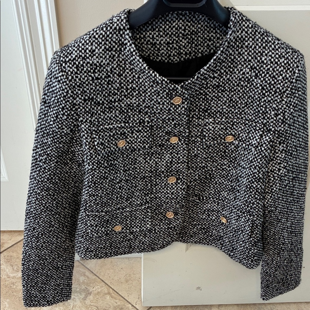 J.ING Monochrome Tweed Blazer